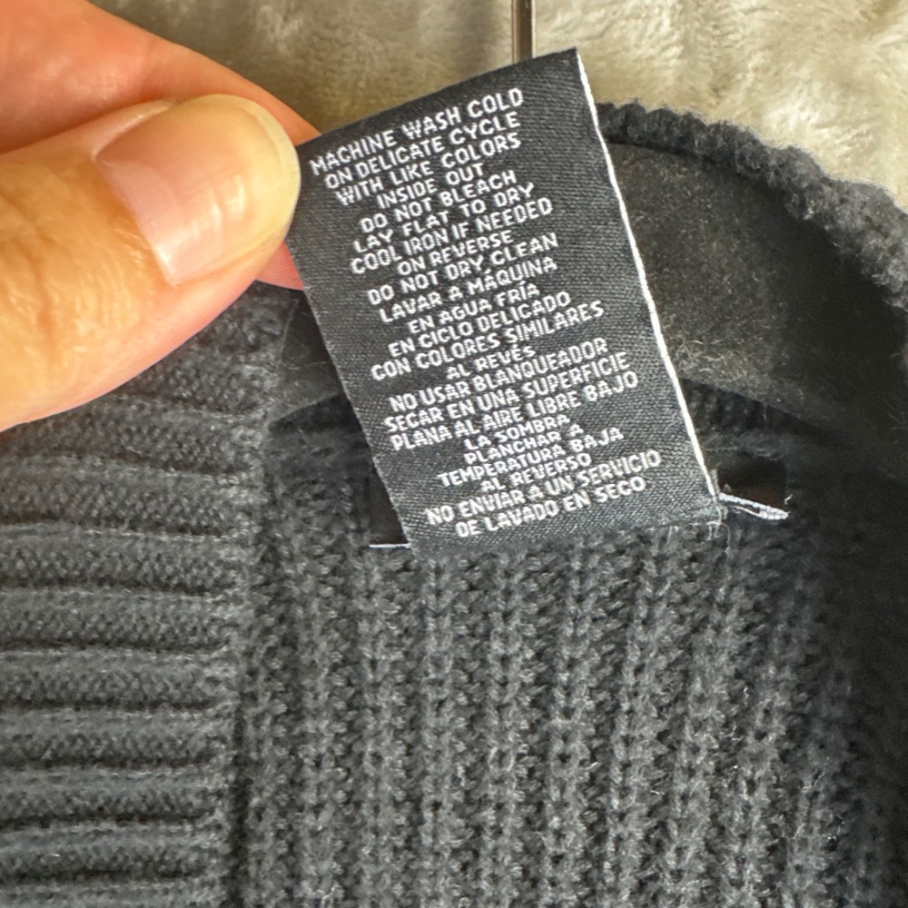 Max & Mia Cardigan Women XL Black 100% Cotton Shaker Knit Open Front (1620) - Picture 4 of 11